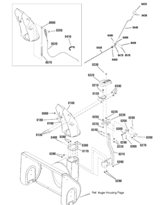 Chute And Rotation Group Diagram and Parts List for 1695807-LP25937-827E 2010 Briggs and Stratton Snow Blower